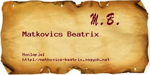 Matkovics Beatrix névjegykártya