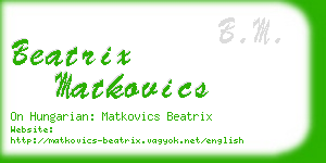 beatrix matkovics business card